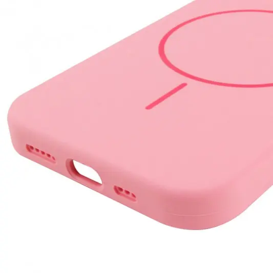 Чохол Silicone Case Full Protective (AA) NO LOGO with MagSafe для Apple iPhone 13 (6.1") Рожевий / Light pink - зображення 4 