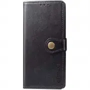 Кожаный чехол-книжка GETMAN Gallant (PU) для Samsung Galaxy A12 / M12 Черный
