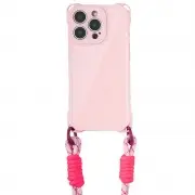 Чехол TPU CrossBody with straps для Apple iPhone 14 Pro Max (6.7") Pink