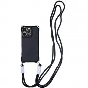 Чехол TPU CrossBody with straps для Apple iPhone 15 Pro Max (6.7") Black