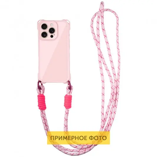 Чехол TPU CrossBody with straps для Apple iPhone 16 Plus (6.7") Pink