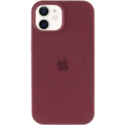 Чохол Silicone Case Full Protective (AA) with MagSafe для Apple iPhone 11 (6.1") Бордовий / Plum - зображення 1 