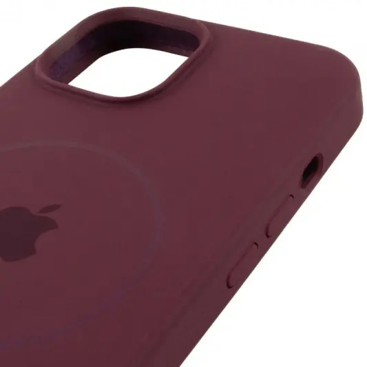 Чохол Silicone Case Full Protective (AA) with MagSafe для Apple iPhone 11 (6.1") Бордовий / Plum - зображення 3 