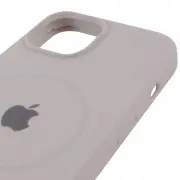Чохол Silicone Case Full Protective (AA) with MagSafe для Apple iPhone 15 (6.1") Сірий / Light Grey
