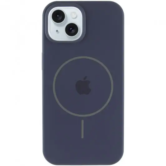 Чохол Silicone Case Full Protective (AA) with MagSafe для Apple iPhone 15 (6.1") Темно-синій / Midnight blue - зображення 1 