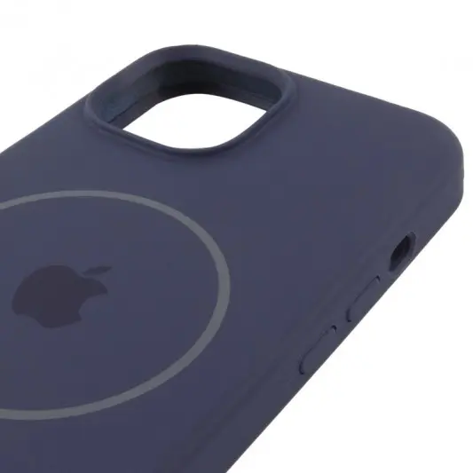 Чохол Silicone Case Full Protective (AA) with MagSafe для Apple iPhone 15 (6.1") Темно-синій / Midnight blue - зображення 3 