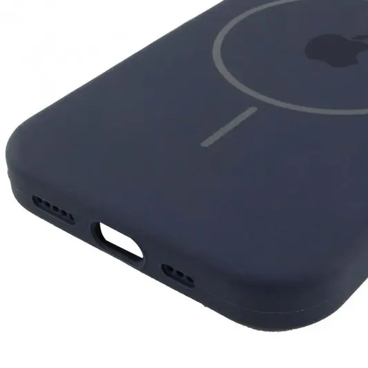 Чохол Silicone Case Full Protective (AA) with MagSafe для Apple iPhone 15 (6.1") Темно-синій / Midnight blue - зображення 4 