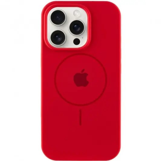 Чехол Silicone Case Full Protective (AA) с MagSafe для Apple iPhone 15 Pro Max (6.7") Красный / Red