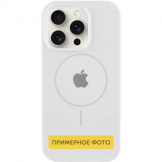 Чохол Silicone Case Full Protective (AA) with MagSafe для Apple iPhone 16 (6.1") Білий / White