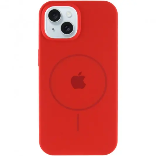 Чехол Silicone Case Full Protective (AA) with MagSafe для Apple iPhone 14 (6.1") Красный / Red - изображение 1