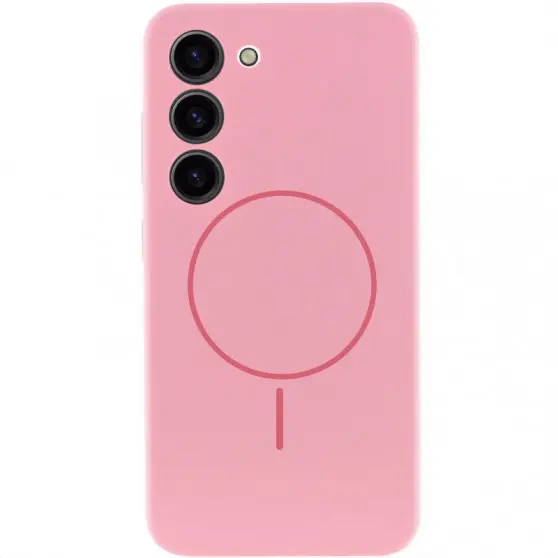 Чехол Silicone Cover Lakshmi Full Camera (AA) with MagFit для Samsung Galaxy S23 Розовый / Light pink