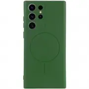 Чохол Silicone Cover Lakshmi Full Camera (AA) with MagFit для Samsung Galaxy S23 Ultra Зелений / Dark green