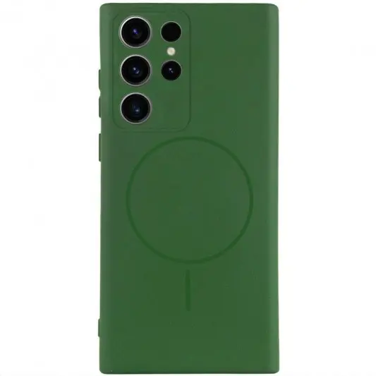 Чохол Silicone Cover Lakshmi Full Camera (AA) with MagFit для Samsung Galaxy S23 Ultra Зелений / Dark green