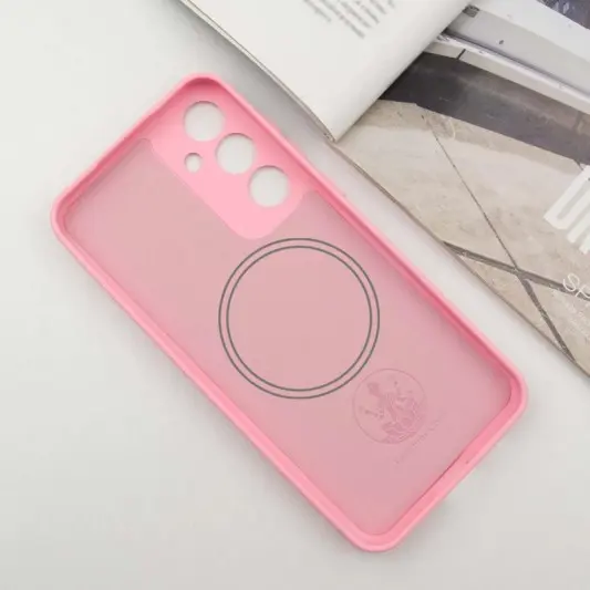 Чехол Silicone Cover Lakshmi Full Camera (AA) with MagFit для Samsung Galaxy S23+ Розовый / Light pink - изображение 2