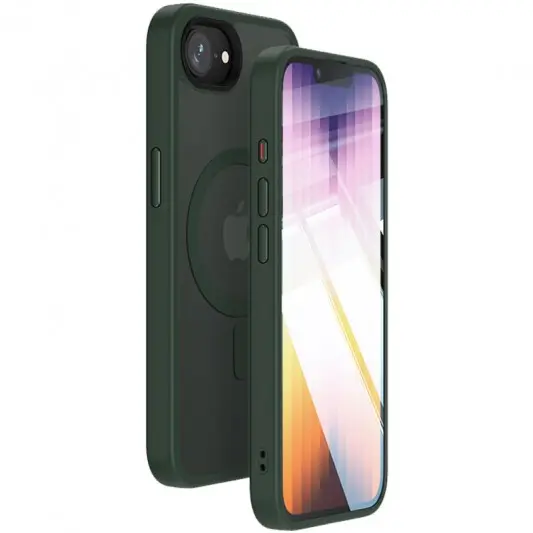 TPU+PC чохол Metal Buttons with MagSafe Colorful для Apple iPhone 16e (6.1") Зелений / Dark Green