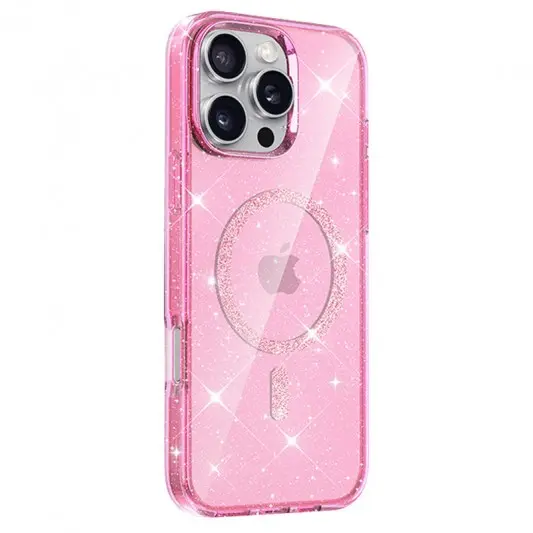 Чохол TPU Eclipse Sparkle (MagFit) для Apple iPhone 16 Pro (6.3") Pink - зображення 1 