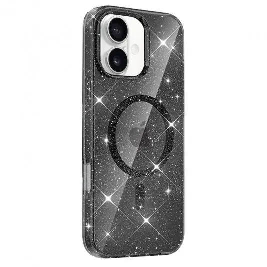 Чехол TPU Eclipse Sparkle (MagFit) для Apple iPhone 16 (6.1") Black - изображение 1