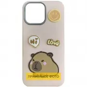Чохол TPU Leather Toys для Apple iPhone 16e (6.1") Capybara / Pink