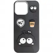 Чехол TPU Leather Toys для Apple iPhone 15 Pro Max (6.7") Monster/Black