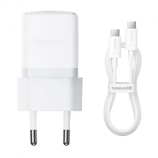 МЗП Baseus Palm Fast Charger 30W (1USB-C) + кабель Type-C to Type-C (P10111605113-01) Moon White