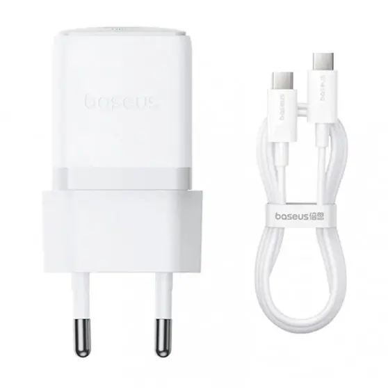 МЗП Baseus Palm Fast Charger 30W (1USB-C) + кабель Type-C to Type-C (P10111605113-01) Moon White