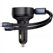АЗП Baseus Enjoyment Pro 60W (1USB-C) + висувний кабель Type-C (C00057802111-01) Cluster Black