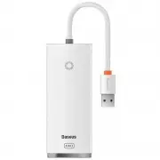 Переходник HUB Baseus Lite Series 4in1 (USB-A to USB3.0*4) (0.25m) (WKQX03) White