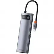 Перехідник HUB Baseus Metal Gleam 8-в-1 Type-C (CAHUB-CV0G) Gray