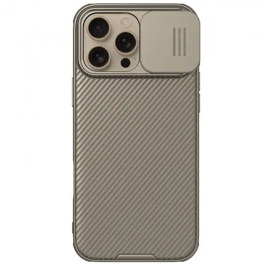 Карбоновая накладка Nillkin CamShield Pro для Apple iPhone 16 Pro Max (6.9") Gold
