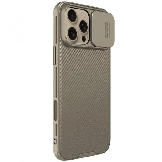 Карбоновая накладка Nillkin CamShield Pro для Apple iPhone 16 Pro Max (6.9") Gold - изображение 1