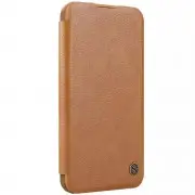 Кожаный чехол-книга Nillkin Qin Prop для Apple iPhone 16 (6.1") Brown