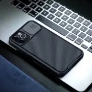 Карбонова накладка Nillkin CamShield Pro для Apple iPhone 12 Pro / 12 (6.1") Чорний / Black