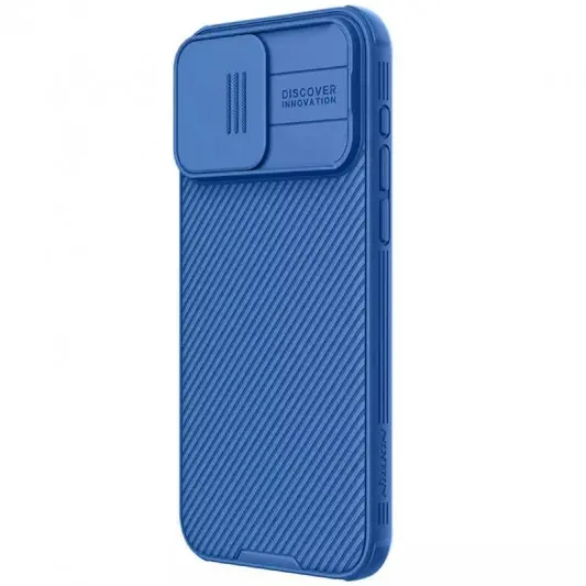 Карбоновая накладка Nillkin CamShield Pro Magnetic для Apple iPhone 15 Pro (6.1") Blue - изображение 1