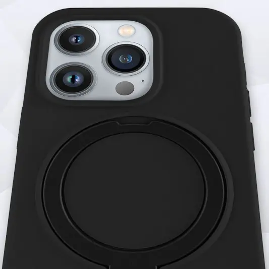 Чохол Silicone Case Full Protective NO LOGO with Ring для Apple iPhone 14 Pro (6.1") Black - зображення 2 