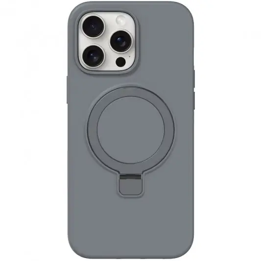 Чохол Silicone Case Full Protective NO LOGO with Ring для Apple iPhone 14 Pro (6.1") Grey