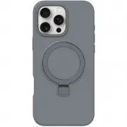 Чохол Silicone Case Full Protective NO LOGO with Ring для Apple iPhone 16 Pro Max (6.9") Grey
