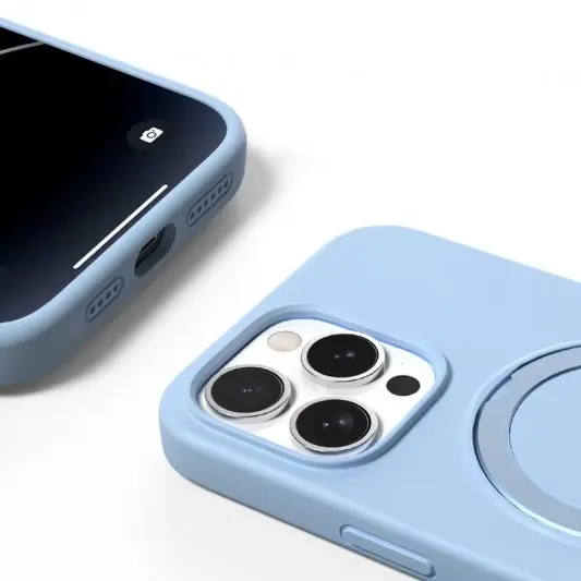Чохол Silicone Case Full Protective NO LOGO with Ring для Apple iPhone 13 Pro (6.1") Blue - зображення 1 