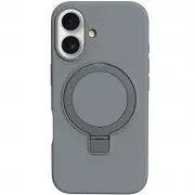 Чехол Silicone Case Full Protective NO LOGO with Ring для iPhone 16 (6.1") Grey