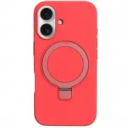 Чехол Silicone Case Full Protective NO LOGO with Ring для Apple iPhone 16 (6.1") Red