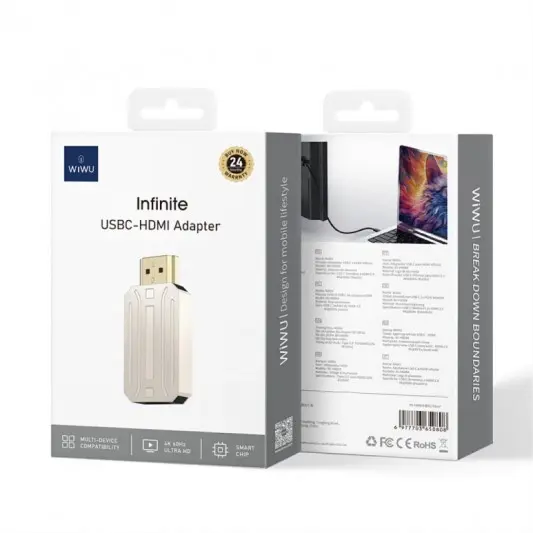 Переходник WIWU Wi-HB004 Infinite USB-C to HDMI Silver - изображение 4