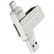 Флеш-драйв USB 3.0 Flash Drive WIWU Wi-FD001 3 in 1 128GB Silver