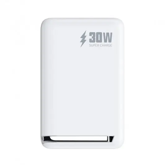 Портативный ЗП Power Bank WIWU Wi-P031 Magnetic с БЗП 30W 10000 mAh White - изображение 3