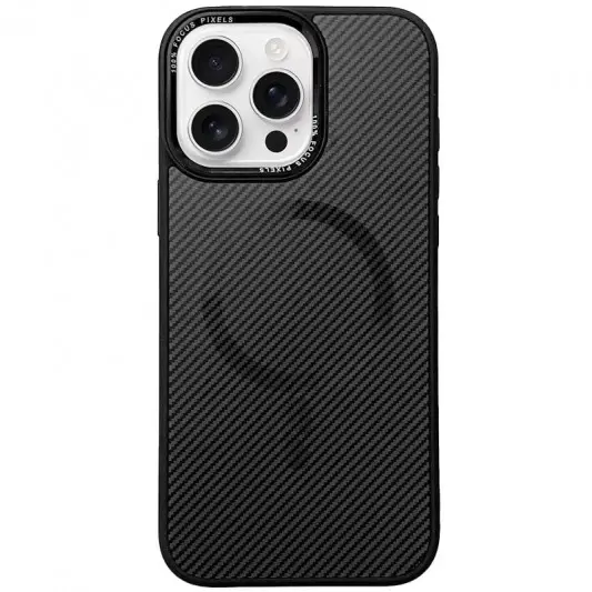 Чохол TPU+PC Carbon Mirage with MagSafe для Apple iPhone 15 Pro Max (6.7") Black - зображення 2 