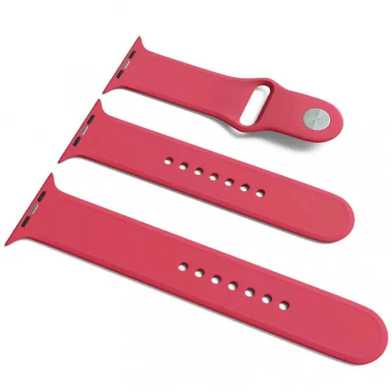 Силиконовый ремешок для Apple Watch Sport Band 38/40/41/42mm(ser.10) (S/M & M/L) 3pcs Малиновый / Pomegranate