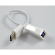 OTG кабель USB 3.1 Type C - USB 3.0 А, 0.2 м для підключення зовнішніх пристроїв (білий)