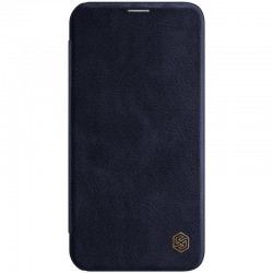Кожаный чехол (книжка) для Apple iPhone 12 mini (5.4") Nillkin Qin Series (Синий)