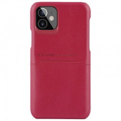 Кожаная накладка для Apple iPhone 12 mini (5.4") G-Case Cardcool Series (Красный)