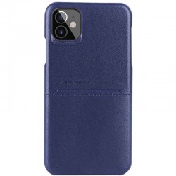 Кожаная накладка для Apple iPhone 12 mini (5.4") G-Case Cardcool Series (Синий)