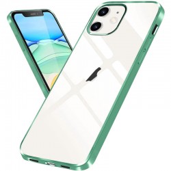 Прозрачный силиконовый чехол для Apple iPhone 12 mini (5.4") с глянцевой окантовкой (Зеленый)