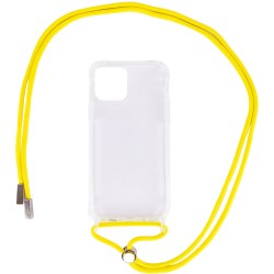 Чохол TPU Crossbody Transparent для Apple iPhone 12 mini (5.4") (Жовтий)